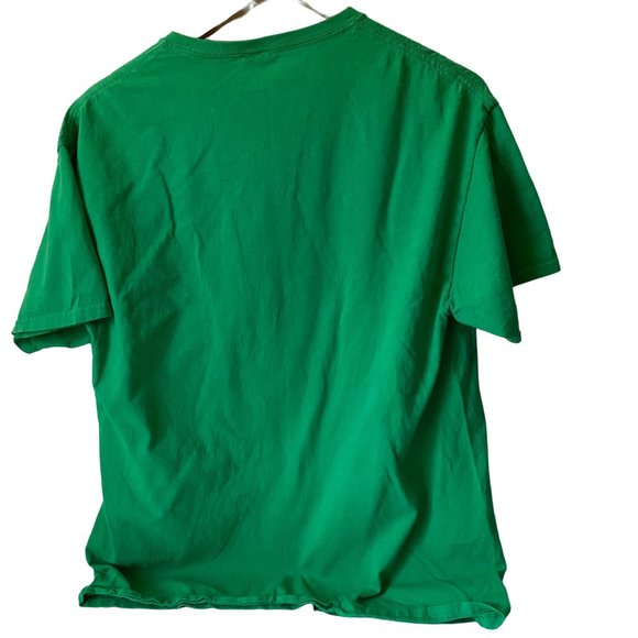 Disney Santa Hat Mickey crewneck t-shirt short sleeve green men L - Picture 2 of 5